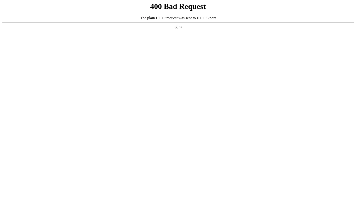 400 The plain HTTP request was sent to HTTPS port 页面快照